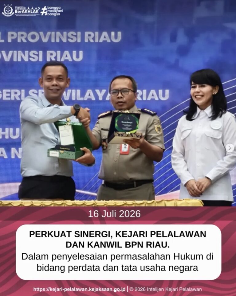 Perkuat Sinergi, Kejari Pelalawan dan Kanwil BPN Riau
