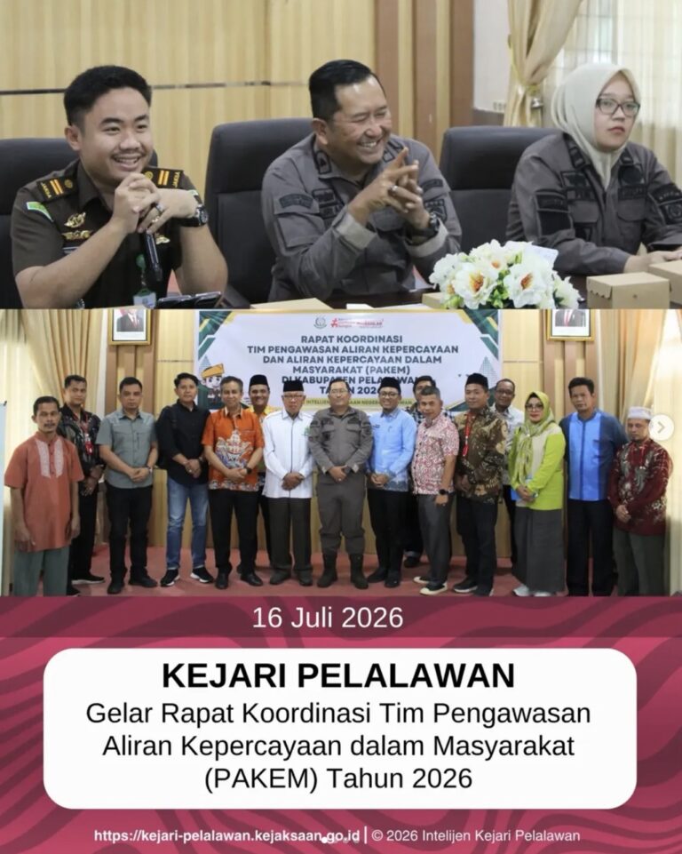 Kejari Pelalawan Gelar Rapat Koordinasi Tim Pengawasan Aliran Kepercayaan dalam Masyarakat (PAKEM) tahun 2026